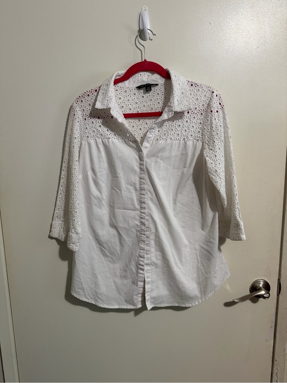 Zac & Rachel White Eyelet Button-Down Shirt